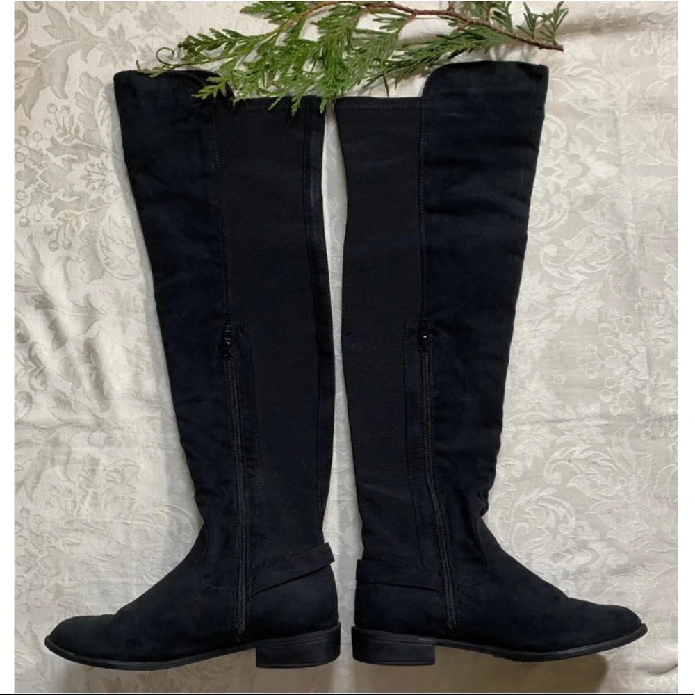 Diba Boots Meryl style, faux suede knee highs black boots Size 6